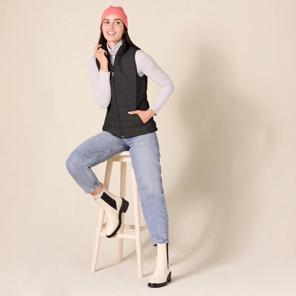 Womens Lightweight Water-Resistant Packable Puffer Vest - Picture 5 of 8